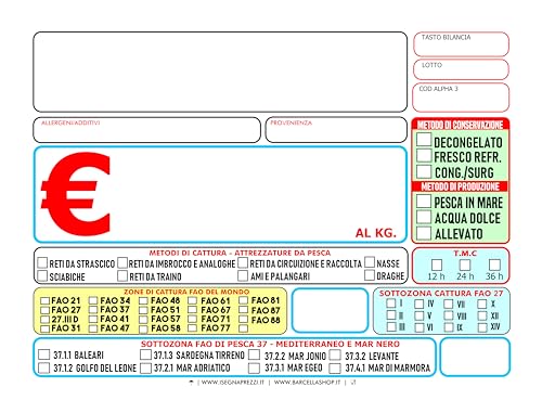 Set mit 50 Fischereietiketten auf PVC 13,5 x 9,5 von Generisch