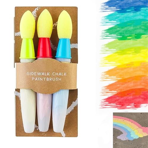 Sidewalk Chalk Paint Brush, Gehweg-Kreidefarben-Set, DIY-abwaschbarer Pinsel, Bürgersteigkreide-Künstlerpinsel mit Flüssiger Kreide, für Straße, Garten, Spielplatz von Generisch