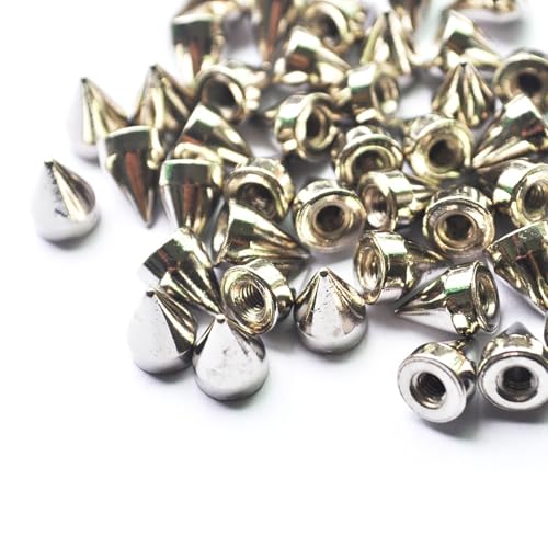 Silberfarbene Nieten, kegelförmige Spikes, Schraubverschluss, DIY, Handwerk, cooles Punk-Metallbefestigungswerkzeug-Set für Gürtel, Jacken, Lederhandwerk und Reparatur, Dekorationsprodukt Silberfarbene Nieten, kegelförmige Spikes, Schraubverschluss, DIY, Handwerk, cooles Punk-Metallbefestigungswerkzeug-Set für Gürtel, Jacken, Lederhandwerk und Reparatur, Dekorationsprodukt von Generisch