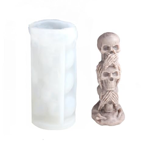 Silikon-3D-Halloween-Formen für Kerzenherstellung, Seifenbasteln und Epoxidharz-Kunst, ideal für einzigartige Halloween-Dekorationen und Geschenke. von Generisch