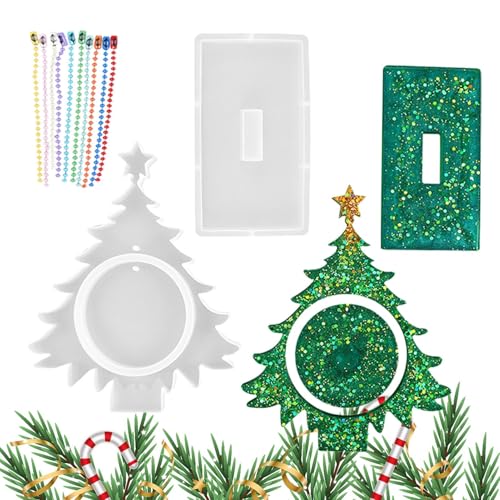 Silikon-Fotorahmen-Form, Weihnachts-Bilderrahmen-Formen,Silikon Weihnachtsbaum Bilderrahmen Schreibtisch Ornament 2X Set - Festival-Bilderdekoration für den Schreibtisch zum einfachen Lösen von Generisch