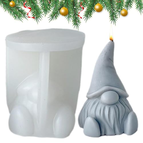 Silikon-Gießformen für Weihnachten, 3D- , Silikonform, Weihnachten, gesichtsloser , Kerze, für Kunstharz, Ornamente, Ton, Schokolade, Kuchen, Seife, Kerze von Generisch