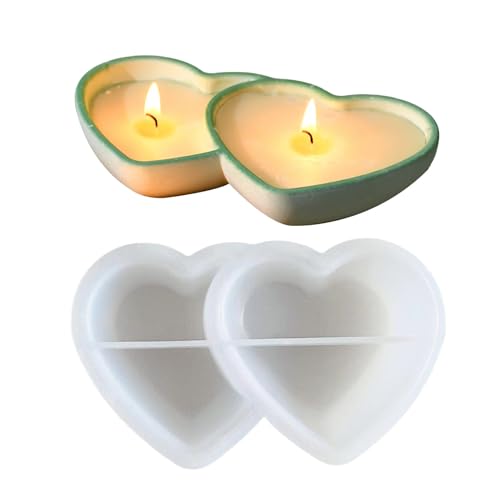 Silikon-Herzform | Doppelherz-Wachsplatten-Form – Silikon-Gipsformen, wasserdicht, Schreibtisch-Ornament, für Hochzeit Silikon-Herzform | Doppelherz-Wachsplatten-Form – Silikon-Gipsformen, wasserdicht, Schreibtisch-Ornament, für Hochzeit von Generisch