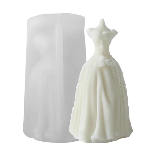 Silikon-Kerzenformen, Formen zur Kerzenherstellung | Hochzeitskleid-Kerzen-Silikonform,Gießformen aus Epoxidharz, Hochzeitskleid, Gießform aus Kunstharz zur Herstellung von Ton von Generisch