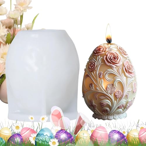 Silikonform für Ostern Kerzengießen Silikonform Osterei-Statue Kerzengießform Epoxidharz Gießform Gipsformkunst für Frühling Ostern, für Fondant Kuchen von Generisch