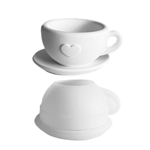 Silikonformen Gießformen Kerzenhalter, Silikonform Kaffeetasse Mit Untertassen, Silikonformen Gießformen Tasse Set, Silikonform Kerzenhalter Gießformen Silikon Teetasse Silikonform Schale Giessformen von Generisch