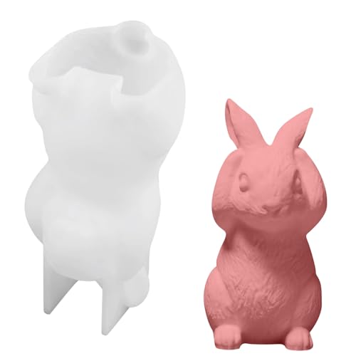 Silikonformen Gießformen Osterhase, Ostern Kaninchen Silikonform Hasen Silikonformen Gießformen Osterhase Gipsguss Form Silikon Hasen Bastelform Für Kuchen Und Fondant Basteln (B-1PC) von Generisch