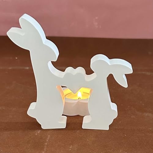 Silikonformen Gießformen - Ostern Kreative Kombinationen Silikon Gießform Kerzenhalter - 3D Silikonformen Gießformen Häuser (Hase1) von Generisch