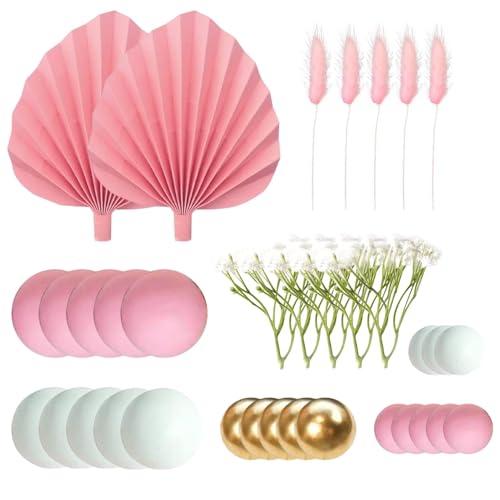 Small Fan Balls Cake Decorating Toppers | Gold, White, and Balls for Birthdays and Weddings | Stylish Cake Decorations for Celebrations | Ball Cake Decorations von Generisch