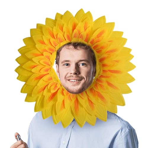 Sonnenblumen-Foto-Requisiten-Kopfbedeckung, Sonnenblumen-Kopfbedeckung, lustig, Sonnenblumenhut, Kopfbedeckung, gefälschte Sonnenblumenkopf-Requisiten, Partyhut, Sonnenblumenkopf-Requisiten, von Generisch