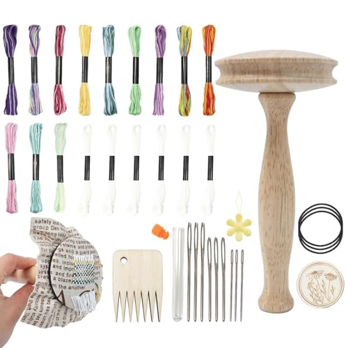 Speed ​​Weave Stopfwerkzeug, Stopfei Holz, Socken Stopfen, Holz-Stopfgarn-Pilz-Kit, Weave Repair Tool Komplettes Stopfset Speed ​​Weave Zum Stopfen Von Socken, Mützen, Hosen Und Pullovern von Generisch