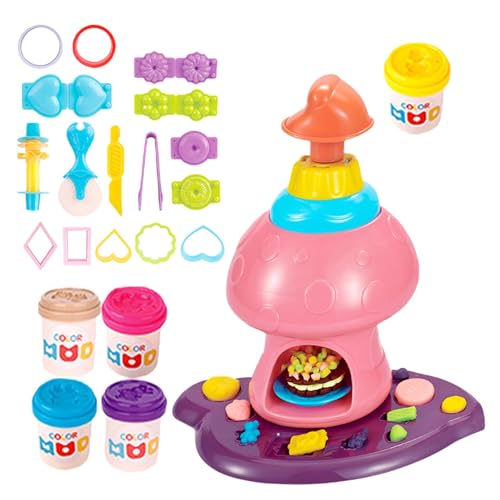 Spiel-Farbteig-Sets, Teig für Kinder - Modelliermasse-Teigwerkzeuge,Nudelmaschine für die Küche, Spielzeug als Chefkoch für fantasievolles Spielen, farbenfrohe Teigspielzeuge im Cartoon-Stil von Generisch