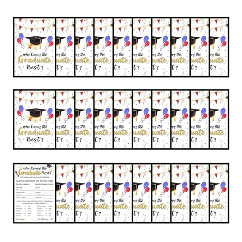 Spielkarten für Absolventen | beschreibbare 2024 Abschlusspapierkarten | Gastgeschenke für Abitur oder College-Abschluss für Klassentreffen, Zeremonie von Generisch