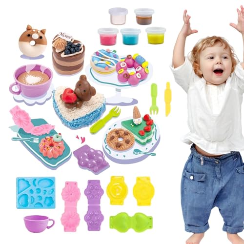 Spielzeug-Küchenset aus Ton,Küchenset aus Ton für Kinder | Burger Maker Food Modeling Tools Kit | Lernaktivitäten im Vorschulalter, Lernspielzeug für Kinder, Mädchen, ab 3 Jahren von Generisch