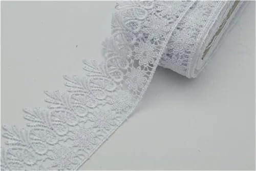 Spitzenborte für Hochzeit, Basteln, Nähen, bestickt, Kleidung, Dekoration, Weiß, Größe M, 12,7 m Spitzenborte für Hochzeit, Basteln, Nähen, bestickt, Kleidung, Dekoration, Weiß, Größe M, 12,7 m von Generisch