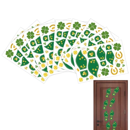 St. Patrick's Fußabdrücke Bodenaufkleber, grünes Kleeblatt-Fußaufkleber, Kleeblatt-Bodendekorationen, festliche Fußabdruck-Wandaufkleber, Store-Bodenaufkleber, für Geschäft, Büros, Schuldekoration von Generisch