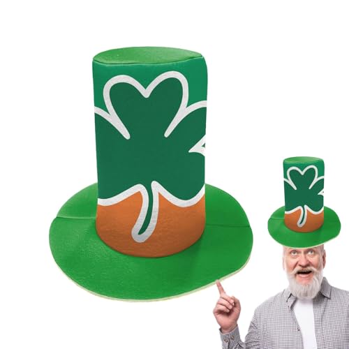 St. Patricks Partyhut, irischer Zylinderhut, Kleeblatt-Leprechaun-Kopfbedeckung, 56 - 60 cm, Foto-Requisiten, Partyzubehör, Baumspitze, St. Patrick's Day-Zubehör, Kostüm-Ornamente von Generisch