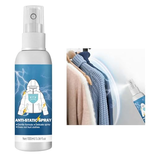 Statisches Spray für Daunenjacken, 100 ml, Faltenkleidung, weicher Pullover, Faltenentfernung, langanhaltendes statisches Spray, ZxH487 (Blau, 100 ml) von Generisch