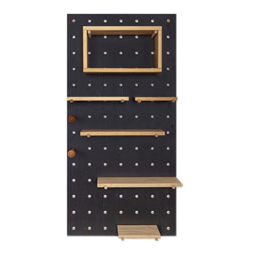 Stecktafel-Kombinationsset, Stecktafel aus Holz, wandmontiertes Aufbewahrungsregal for Küche, Garage, Büro, Wohnheim(Black) von Generisch