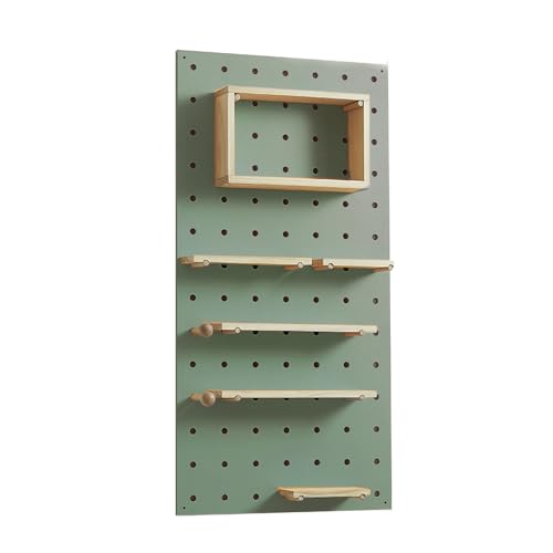 Stecktafel-Kombinationsset, Stecktafel aus Holz, wandmontiertes Aufbewahrungsregal for Küche, Garage, Büro, Wohnheim(Green) von Generisch