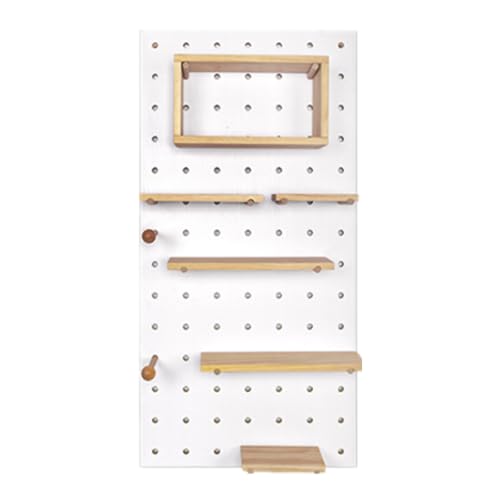 Stecktafel-Kombinationsset, Stecktafel aus Holz, wandmontiertes Aufbewahrungsregal for Küche, Garage, Büro, Wohnheim(Natural) von Generisch