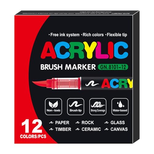 Stellaya Acryl-Marker – Creative Stellaya flüssige Acryl-Marker | Artistic Stellaya Acrylmarker für Malbücher | Acrylfarben-Marker-Set geeignet zum Zeichnen und Basteln von Generisch