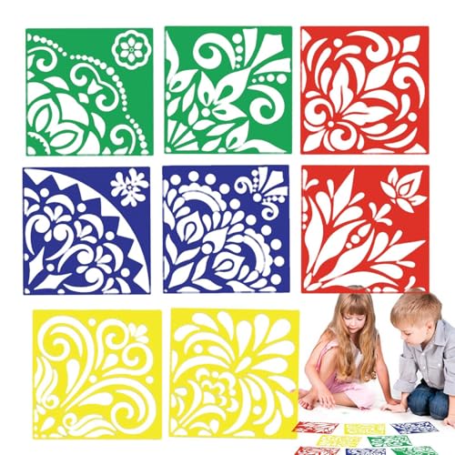 Stencils for Painting on Canvas | Painting Templates | Reusable Painting Stencils | 8 Pieces Painting Stencils Flower Stencils | Furniture Stencils Painting Templates for Home Bedroom Kitchen von Generisch