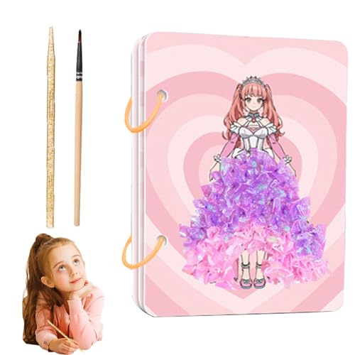 Sticker Dress -up -Buch für Mädchen, Fashion Design Zeichenbuch,Prinzessin Puzzle Fun Kids Activity Kit - Aktivitätsbücher für Kinder, Kunsthandwerk für praktische Fähigkeiten und Fantasie entwickeln von Generisch