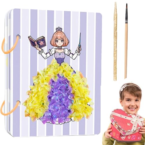 Sticker Dress -up -Buch für Mädchen, Fashion Design Zeichenbuch - Modespiele stilvolle Prinzessin -Puzzle - Bildungsspielzeug, Kinderkleber, Kunsthandwerk für Familie, Freunde, Zuhause von Generisch