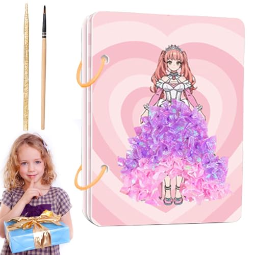 Sticker Dress -up -Buch für Mädchen, Fashion Design Zeichenbuch - Stylish Princess Puzzle Kids Activity Kit - Bildungsspielzeug, Kinderaktivitätsbücher für das chinesische Neujahr, Valentinstag von Generisch