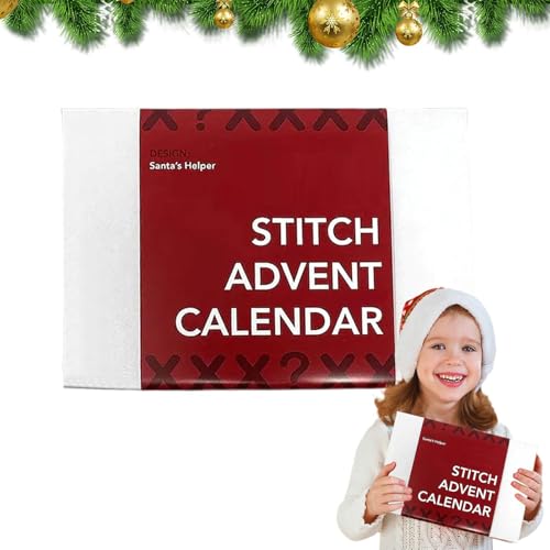 Stickerei-Countdown-Kalender, 24 Tage Countdown-Adventskalender – Weihnachts-Stickset für Heimdekoration, Stickzubehör von Generisch