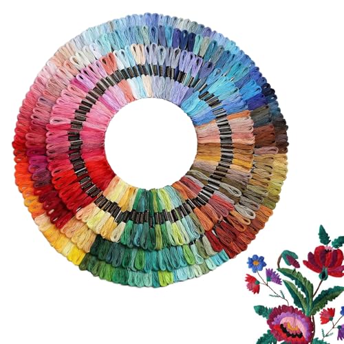 Stickgarn-Set, bunte Baumwollschnur, Stickgarn, Stickgarn-Set, Kreuzstichfäden, Armbandgarn, Bastelgarn, Regenbogenfarben, Stickgarn zum Dekorieren und Reparieren Stickgarn-Set, bunte Baumwollschnur, Stickgarn, Stickgarn-Set, Kreuzstichfäden, Armbandgarn, Bastelgarn, Regenbogenfarben, Stickgarn zum Dekorieren und Reparieren von Generisch