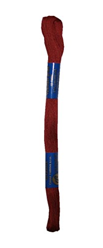 Stickgarn Stickfaden Knüpfgarn 100% Baumwolle 15 m rot braun (7292) von Generisch