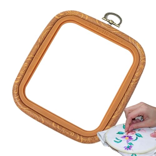 Stickrahmen zur Präsentation, dekorativer Stickrahmen | Großer quadratischer Stickrahmen, Stickrahmen aus Holzimitat | Retro Hoop Ring Nadelspitzen-Quiltzubehör für Handarbeiten von Generisch