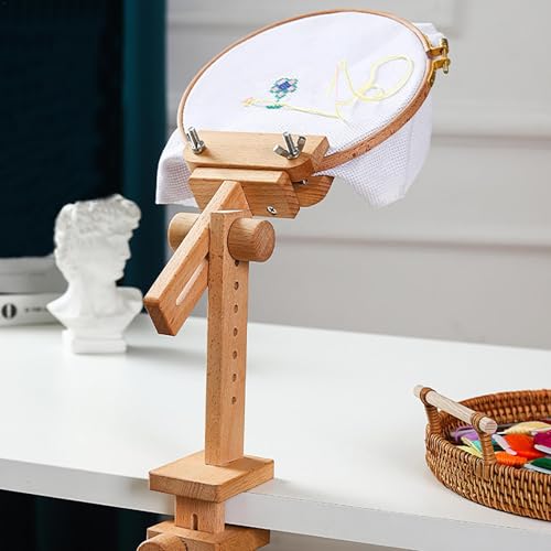 Stickständer Kreuzstich Ständer Aktualisiert Verstellbarer Stickständer für Tisch Stickrahmen Embroidery Hoop Stand Stickrahmen Halterung aus Stickständer für Tisch für Basteln DIYs von Generisch