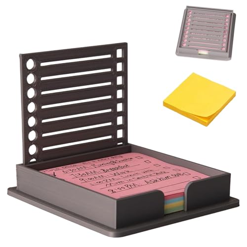 Sticky Note Stencil Template, Sticky Note Holder with Stencil for 3x3” Notes, Dispenser for Create with Precision, Do Lists, Office and School Use (Black) von Generisch