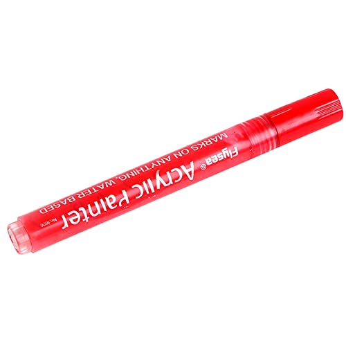 Stift 0,7 m (3 ml) Acrylschrift 1 PC Acrylfarbe Farben 12 wasserbasierte Stiftbreite Markierungen geruchlose Spritze Büro & Schreibwaren Bosbach Schwarz Auf (Red, One Size) von Generisch