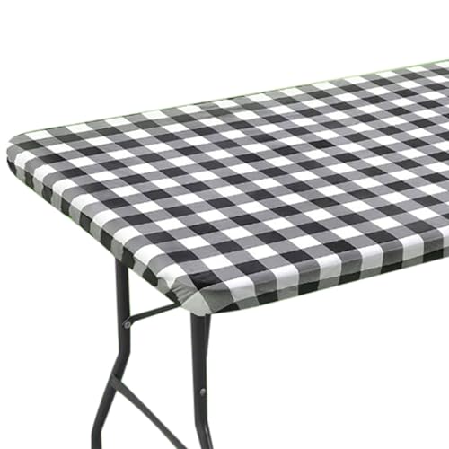 Stoff Elastische Spanntischdecken Für 6 Fuß Rechteckige Tische Stretch Waschbar Terrasse Tisch Abdeckung Für Outdoor Camping Bankette Partys (30 Tischdecke Papierrolle (B, One Size) von Generisch