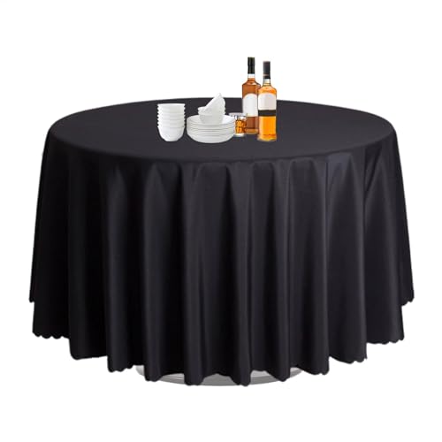 Stofftischdecken rund, Tischdecken für runde Tische - 63-Zoll-Polyester-Runde Tischabdeckungen | Buffet Tabletop Dekoration, Restaurant Bankett Tischdecke für das Empfang Bankettbuffet von Generisch