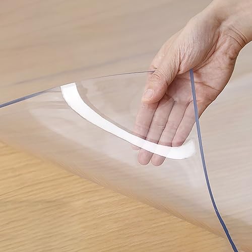 Strapazierfähige, 1,5 mm dicke, transparente PVC-Tischdecke für Schreibtisch und Esstisch, öldicht, leicht zu reinigen, transparenter Tischschutz, 30 x 30 cm, quadratische Form von Generisch