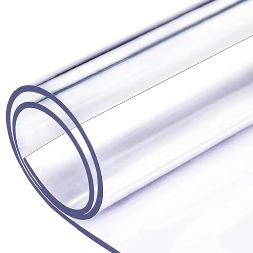 Strapazierfähige PVC-Tischdecke, rechteckig, wasserdicht, transparent, Tischdecke für Esszimmertisch, abwischbarer Kunststoff-Tischschutz von Generisch