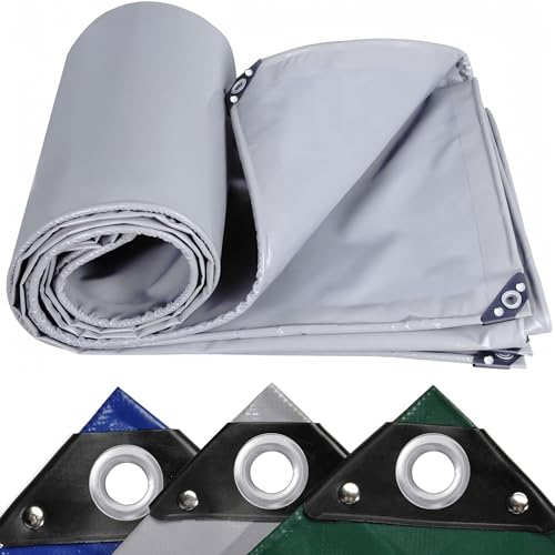 Strapazierfähige wasserdichte Abdeckplane, 2,5 x 17 m, PVC, 520 g/m², für Zwinger, Hühnerstall, Fischteiche, Heuholzpfähle, Dächer, Anhänger, Gartenmöbel, graue Bodenplane Strapazierfähige wasserdichte Abdeckplane, 2,5 x 17 m, PVC, 520 g/m², für Zwinger, Hühnerstall, Fischteiche, Heuholzpfähle, Dächer, Anhänger, Gartenmöbel, graue Bodenplane von Generisch