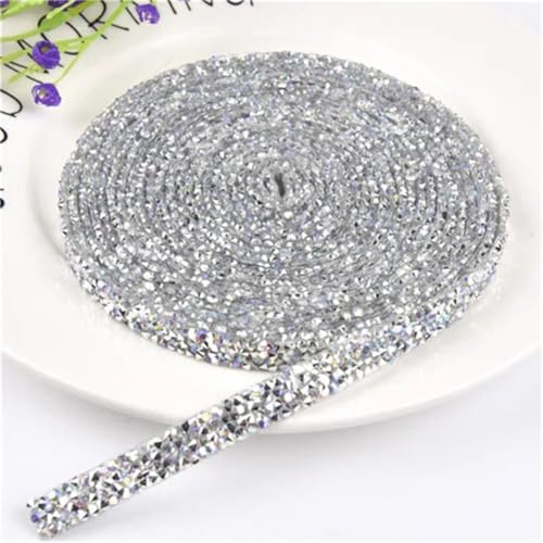 Strass-Applikation, zum Aufbügeln, Topas-Kette, Band für Brautschmuck, Hochzeitskleid, Dekoration, AB-Farbe, 4,5 m von Generisch