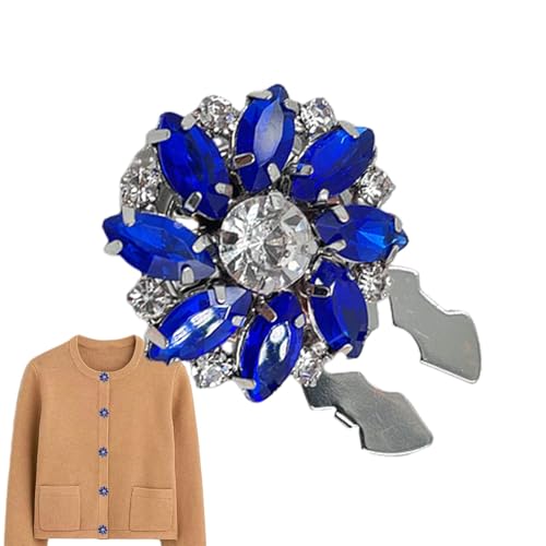 Strass-Knopfabdeckungen, Knopfabdeckungen Für Damen, Abnehmbare Kristallknöpfe – Blumen Charm Accessoires, Hemdknopf-Clips, Kleidungsdekoration Für Kleider, Anzüge, Dekorative Knöpfe Für Männer Frauen von Generisch