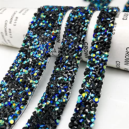 Strass-Kristallband, 10 m, Kunstdiamantband, Acryl-Blume, Netzband, Nähband, 25 mm Breite (Typ 9, 15 mm) von Generisch