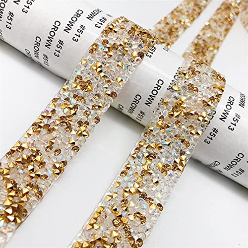 Strass-Kristallband, Kunstdiamantband, Acryl-Blume, Netzband, Nähband, 10 m, 25 mm (Typ 1) und 5 mm (Typ 14) von Generisch