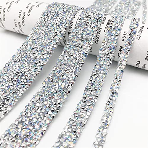 Strass-Kristallband mit Kunstdiamanten, Netzband, Nähborte, 10 m (Typ 1, 25 mm, Typ 3, 15 mm) von Generisch