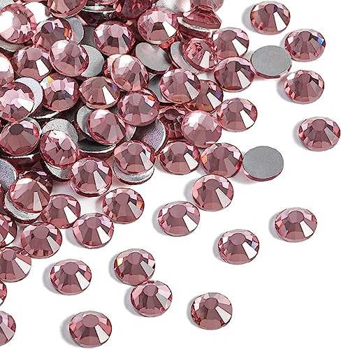 Strasssteine Hot Fix Glas Flatback Strass Steine Hotfix Runde Kristalle Kristallsteine bunt Hell Lila Rosa mädchen 1,6-6,5 mm (SS5-SS30) 288-1440Stück (SS20 1440 stück Set) von Generisch