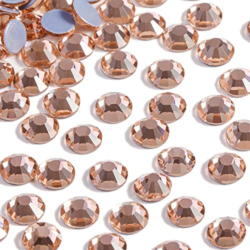 Strasssteine Hot Fix Glas Strass Steine Hotfix Runde Kristalle Kristallsteine Champangner rose hell rosa alt rosa Rosegold 1,6-6,5 mm (SS5-SS30) von 288-1440 Stück neu (SS20 1440 Stück Set) von Generisch