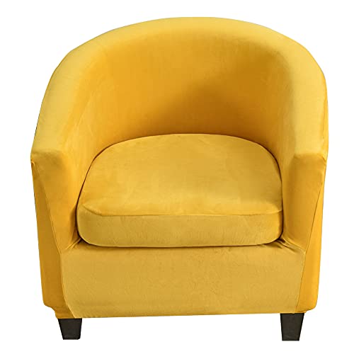 Stretch Chesterfield Sesselbezug Clubsessel 2 Stück Cocktail Sesselhussen Tullsta Stuhl Sitzbezüge Amarillo-Samtstoff von Generisch